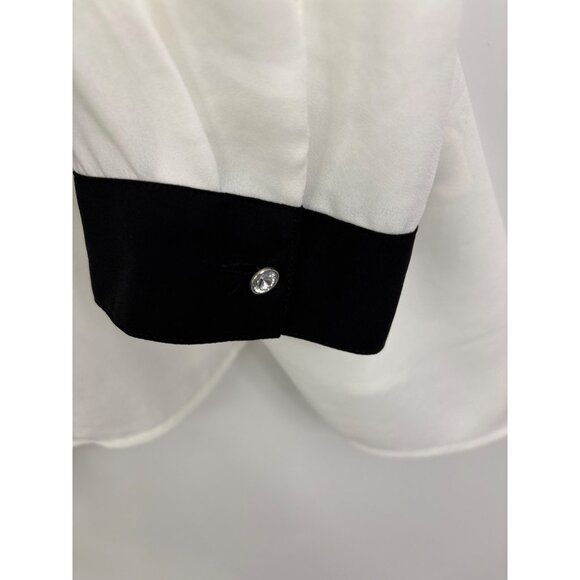 Chico's Colorblock Lace Jewel Button Down Long Sleeve Blouse Shirt 3 (16) XL NEW - Picture 6 of 9